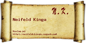 Neifeld Kinga névjegykártya